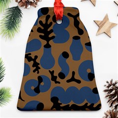 Superfiction Object Blue Black Brown Pattern Ornament (bell)