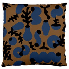 Superfiction Object Blue Black Brown Pattern Large Cushion Case (one Side) by Mariart