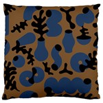 Superfiction Object Blue Black Brown Pattern Large Cushion Case (Two Sides) Front