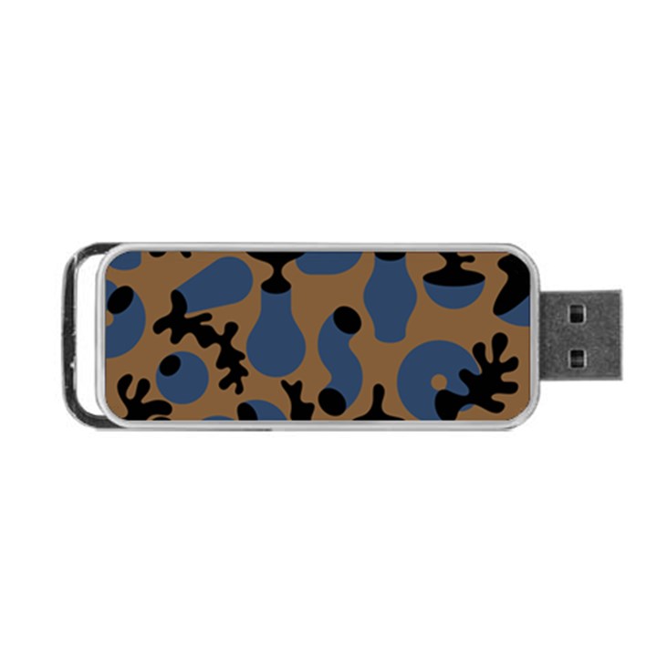 Superfiction Object Blue Black Brown Pattern Portable USB Flash (Two Sides)