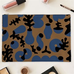 Superfiction Object Blue Black Brown Pattern Cosmetic Bag (xxl) 