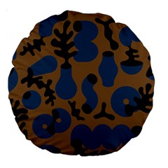 Superfiction Object Blue Black Brown Pattern Large 18  Premium Round Cushions by Mariart