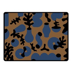 Superfiction Object Blue Black Brown Pattern Double Sided Fleece Blanket (small) 