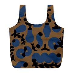 Superfiction Object Blue Black Brown Pattern Full Print Recycle Bags (l)  by Mariart