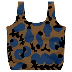 Superfiction Object Blue Black Brown Pattern Full Print Recycle Bags (l)  by Mariart