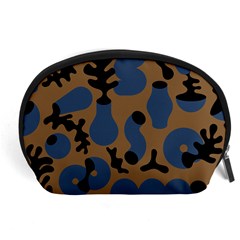 Superfiction Object Blue Black Brown Pattern Accessory Pouches (large)  by Mariart