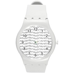 Tattoos Transparent Tumblr Overlays Wave Waves Black Chevron Round Plastic Sport Watch (m) by Mariart