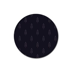 Tree Christmas Rubber Round Coaster (4 Pack) 