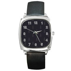 Tree Christmas Square Metal Watch by Mariart