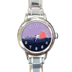 Wedding Lavender Moon Romantic Natural Round Italian Charm Watch