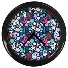 Seahorses Jellyfish Seaworld Sea  Beach Swiim Wall Clocks (Black)