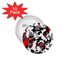 Vector Red Black White Camo Advance 1 75  Buttons (10 Pack)