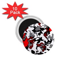 Vector Red Black White Camo Advance 1 75  Magnets (10 Pack)  by Mariart