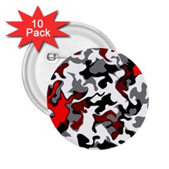 Vector Red Black White Camo Advance 2 25  Buttons (10 Pack)  by Mariart