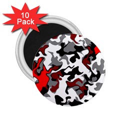 Vector Red Black White Camo Advance 2 25  Magnets (10 Pack) 