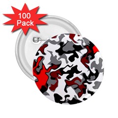 Vector Red Black White Camo Advance 2 25  Buttons (100 Pack)  by Mariart