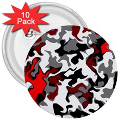 Vector Red Black White Camo Advance 3  Buttons (10 Pack)  by Mariart