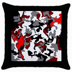 Vector Red Black White Camo Advance Throw Pillow Case (black) by Mariart