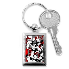 Vector Red Black White Camo Advance Key Chains (rectangle) 