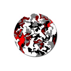 Vector Red Black White Camo Advance Magnet 3  (round)