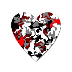 Vector Red Black White Camo Advance Heart Magnet by Mariart