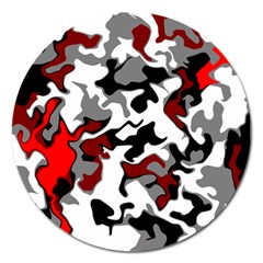 Vector Red Black White Camo Advance Magnet 5  (round) by Mariart