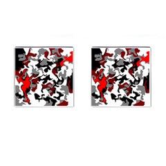 Vector Red Black White Camo Advance Cufflinks (square)