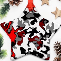 Vector Red Black White Camo Advance Star Ornament (two Sides) by Mariart