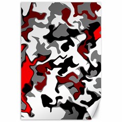 Vector Red Black White Camo Advance Canvas 12  X 18   by Mariart