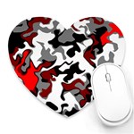 Vector Red Black White Camo Advance Heart Mousepads Front