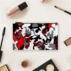 Vector Red Black White Camo Advance Cosmetic Bag (small) 