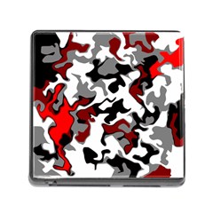 Vector Red Black White Camo Advance Memory Card Reader (square) by Mariart