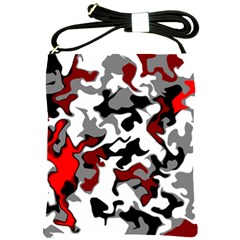 Vector Red Black White Camo Advance Shoulder Sling Bags by Mariart