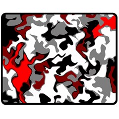 Vector Red Black White Camo Advance Fleece Blanket (medium)  by Mariart