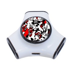 Vector Red Black White Camo Advance 3-port Usb Hub by Mariart