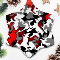 Vector Red Black White Camo Advance Ornament (snowflake)