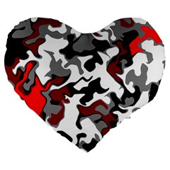 Vector Red Black White Camo Advance Large 19  Premium Heart Shape Cushions by Mariart