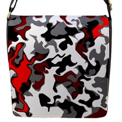 Vector Red Black White Camo Advance Flap Messenger Bag (s) by Mariart