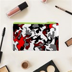 Vector Red Black White Camo Advance Cosmetic Bag (XS) Back