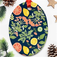 Summer Fruite Orange Lemmon Tomato Ornament (oval)