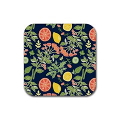 Summer Fruite Orange Lemmon Tomato Rubber Coaster (square) 