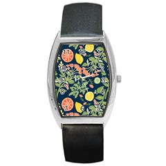 Summer Fruite Orange Lemmon Tomato Barrel Style Metal Watch by Mariart