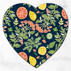 Summer Fruite Orange Lemmon Tomato Jigsaw Puzzle (heart) by Mariart