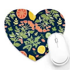 Summer Fruite Orange Lemmon Tomato Heart Mousepads by Mariart