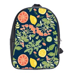 Summer Fruite Orange Lemmon Tomato School Bag (large)