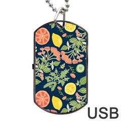 Summer Fruite Orange Lemmon Tomato Dog Tag Usb Flash (two Sides) by Mariart