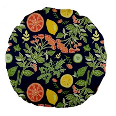 Summer Fruite Orange Lemmon Tomato Large 18  Premium Flano Round Cushions