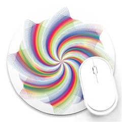 Prismatic Hole Rainbow Round Mousepads by Mariart