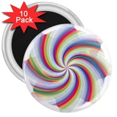 Prismatic Hole Rainbow 3  Magnets (10 Pack)  by Mariart