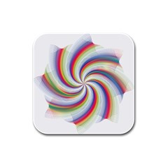 Prismatic Hole Rainbow Rubber Square Coaster (4 Pack)  by Mariart